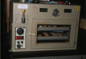 One Grumbach forced air incubator type Compact S84, suitable for artificial incubation of most rare pheasant eggs