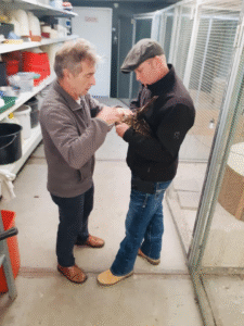 Veterinarian Dr. Phil Dooghe and Mr. James Pfar